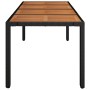 Mesa de jardín superficie de madera ratán PE negro 190x90x75 cm de vidaXL, Mesas de jardín - Ref: Foro24-319905, Precio: 168,...