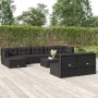 9-teiliges Gartenmöbel-Set und schwarze synthetische Rattankissen von vidaXL, Gartensets - Ref: Foro24-3187171, Preis: 700,37...