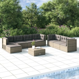 8-piece garden furniture set and gray synthetic rattan cushions by vidaXL, Garden sets - Ref: Foro24-3187249, Price: 675,99 €...