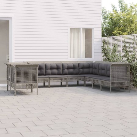 9-teiliges Gartenmöbel-Set und graue synthetische Rattankissen von vidaXL, Gartensets - Ref: Foro24-3187534, Preis: 535,70 €,...