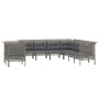 Set de muebles de jardín 9 pzas y cojines ratán sintético gris de vidaXL, Conjuntos de jardín - Ref: Foro24-3187534, Precio: ...