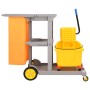 Cleaning cart with polypropylene mop bucket by vidaXL, Maintenance carts and caddies - Ref: Foro24-3186936, Price: 224,54 €, ...