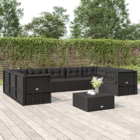 9-piece garden furniture set and black synthetic rattan cushions by vidaXL, Garden sets - Ref: Foro24-3187167, Price: 870,99 ...