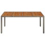 Mesa de jardín superficie de madera ratán PE gris 190x90x75 cm de vidaXL, Mesas de jardín - Ref: Foro24-319906, Precio: 163,1...