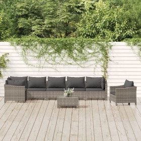 8-piece garden furniture set and gray synthetic rattan cushions by vidaXL, Garden sets - Ref: Foro24-3187285, Price: 602,99 €...