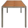 Mesa de jardín superficie de madera ratán PE gris 190x90x75 cm de vidaXL, Mesas de jardín - Ref: Foro24-319906, Precio: 163,1...