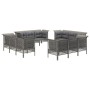 Set de muebles de jardín 12 pzas cojines ratán sintético gris de vidaXL, Conjuntos de jardín - Ref: Foro24-3187483, Precio: 6...