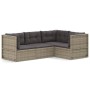 Set de muebles de jardín 4 pzas y cojines ratán sintético gris de vidaXL, Conjuntos de jardín - Ref: Foro24-3187193, Precio: ...