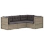 Set de muebles de jardín 4 pzas y cojines ratán sintético gris de vidaXL, Conjuntos de jardín - Ref: Foro24-3187193, Precio: ...