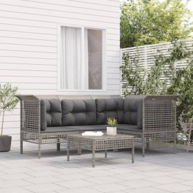 5-teiliges Gartenmöbel-Set und graue synthetische Rattankissen von vidaXL, Gartensets - Ref: Foro24-3187506, Preis: 252,84 €,...