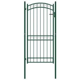 Puerta de jardín con arco superior acero verde 100x200 cm de vidaXL, Puertas de jardín - Ref: Foro24-146367, Precio: 214,99 €...