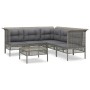 Set de muebles de jardín 6 pzas y cojines ratán sintético gris de vidaXL, Conjuntos de jardín - Ref: Foro24-3187514, Precio: ...