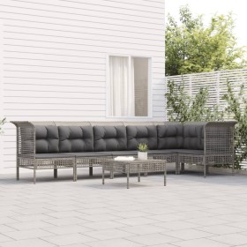 7-piece garden furniture set and gray synthetic rattan cushions by vidaXL, Garden sets - Ref: Foro24-3187510, Price: 341,97 €...