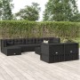 Set de muebles de jardín 9 pzas y cojines ratán sintético negro de vidaXL, Conjuntos de jardín - Ref: Foro24-3187175, Precio:...