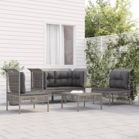 5-teiliges Gartenmöbel-Set und graue synthetische Rattankissen von vidaXL, Gartensets - Ref: Foro24-3187485, Preis: 245,48 €,...