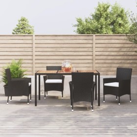 5-piece garden furniture set with black synthetic rattan cushions by vidaXL, Garden sets - Ref: Foro24-3187390, Price: 374,99...