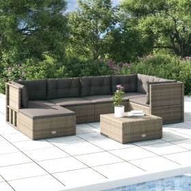 6-teiliges Gartenmöbel-Set und graue synthetische Rattankissen von vidaXL, Gartensets - Ref: Foro24-3187213, Preis: 544,99 €,...