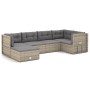 Set de muebles de jardín 6 pzas y cojines ratán sintético gris de vidaXL, Conjuntos de jardín - Ref: Foro24-3187213, Precio: ...