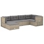 Set de muebles de jardín 6 pzas y cojines ratán sintético gris de vidaXL, Conjuntos de jardín - Ref: Foro24-3187213, Precio: ...