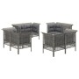 Set de muebles de jardín 8 pzas y cojines ratán sintético gris de vidaXL, Conjuntos de jardín - Ref: Foro24-3187482, Precio: ...