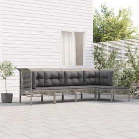 5-piece garden furniture set and gray synthetic rattan cushions by vidaXL, Garden sets - Ref: Foro24-3187503, Price: 246,13 €...