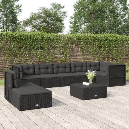 8-piece garden furniture set and black synthetic rattan cushions by vidaXL, Garden sets - Ref: Foro24-3187134, Price: 680,66 ...