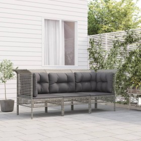 3-piece garden furniture set and gray synthetic rattan cushions by vidaXL, Garden sets - Ref: Foro24-3187474, Price: 179,19 €...