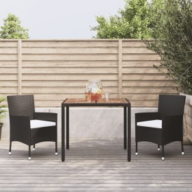 3-piece garden dining set with black synthetic rattan cushions by vidaXL, Garden sets - Ref: Foro24-3187388, Price: 218,99 €,...