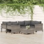 7-teiliges Gartenmöbel-Set und graue synthetische Rattankissen von vidaXL, Gartensets - Ref: Foro24-3187301, Preis: 478,69 €,...