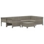 Set de muebles de jardín 7 pzas y cojines ratán sintético gris de vidaXL, Conjuntos de jardín - Ref: Foro24-3187301, Precio: ...