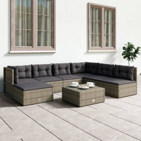 7-teiliges Gartenmöbel-Set und graue synthetische Rattankissen von vidaXL, Gartensets - Ref: Foro24-3187182, Preis: 638,87 €,...