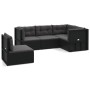 Set de muebles de jardín 5 pzas y cojines ratán sintético negro de vidaXL, Conjuntos de jardín - Ref: Foro24-3187129, Precio:...