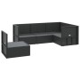 Set de muebles de jardín 5 pzas y cojines ratán sintético negro de vidaXL, Conjuntos de jardín - Ref: Foro24-3187129, Precio:...