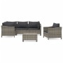 Set de muebles de jardín 6 pzas y cojines ratán sintético gris de vidaXL, Conjuntos de jardín - Ref: Foro24-3187281, Precio: ...