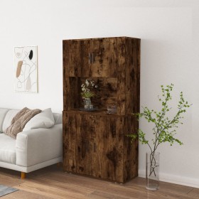 Tall smoked oak plywood sideboard by vidaXL, Sideboards - Ref: Foro24-3185356, Price: 155,99 €, Discount: %