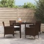 5-teiliges Garten-Essset und braune Kissen aus synthetischem Rattan von vidaXL, Gartensets - Ref: Foro24-3187309, Preis: 334,...