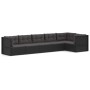 Set muebles de jardín 6 piezas y cojines ratán sintético negro de vidaXL, Conjuntos de jardín - Ref: Foro24-3187114, Precio: ...