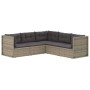 Set de muebles de jardín 5 pzas y cojines ratán sintético gris de vidaXL, Conjuntos de jardín - Ref: Foro24-3187200, Precio: ...