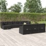 Set muebles de jardín 11 pzas y cojines ratán sintético negro de vidaXL, Conjuntos de jardín - Ref: Foro24-3187174, Precio: 8...