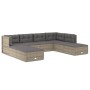 Set de muebles de jardín 8 pzas y cojines ratán sintético gris de vidaXL, Conjuntos de jardín - Ref: Foro24-3187237, Precio: ...