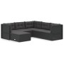 Set muebles de jardín 6 piezas y cojines ratán sintético negro de vidaXL, Conjuntos de jardín - Ref: Foro24-3187118, Precio: ...