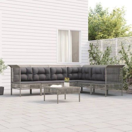 7-teiliges Gartenmöbel-Set und graue synthetische Rattankissen von vidaXL, Gartensets - Ref: Foro24-3187516, Preis: 341,97 €,...