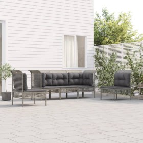 5-teiliges Gartenmöbel-Set und graue synthetische Rattankissen von vidaXL, Gartensets - Ref: Foro24-3187486, Preis: 263,99 €,...