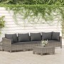 5-piece garden furniture set and gray synthetic rattan cushions by vidaXL, Garden sets - Ref: Foro24-3187263, Price: 317,94 €...