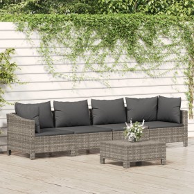 5-teiliges Gartenmöbel-Set und graue synthetische Rattankissen von vidaXL, Gartensets - Ref: Foro24-3187263, Preis: 322,16 €,...