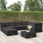 8-teiliges Gartenmöbel-Set und Kissen aus synthetischem Rattan schwarz von vidaXL, Gartensets - Ref: Foro24-3187158, Preis: 6...