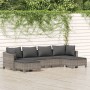 Set de muebles de jardín 6 pzas y cojines ratán sintético gris de vidaXL, Conjuntos de jardín - Ref: Foro24-3187295, Precio: ...