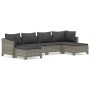 Set de muebles de jardín 6 pzas y cojines ratán sintético gris de vidaXL, Conjuntos de jardín - Ref: Foro24-3187295, Precio: ...