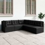 Set de muebles de jardín 5 pzas y cojines ratán sintético negro de vidaXL, Conjuntos de jardín - Ref: Foro24-3187096, Precio:...