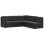 Set de muebles de jardín 5 pzas y cojines ratán sintético negro de vidaXL, Conjuntos de jardín - Ref: Foro24-3187096, Precio:...